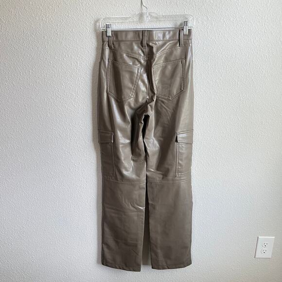 Abercrombie & Fitch 90's Relaxed High Rise Vegan Leather Jean Women's 26/2 Long - Picture 3 of 6